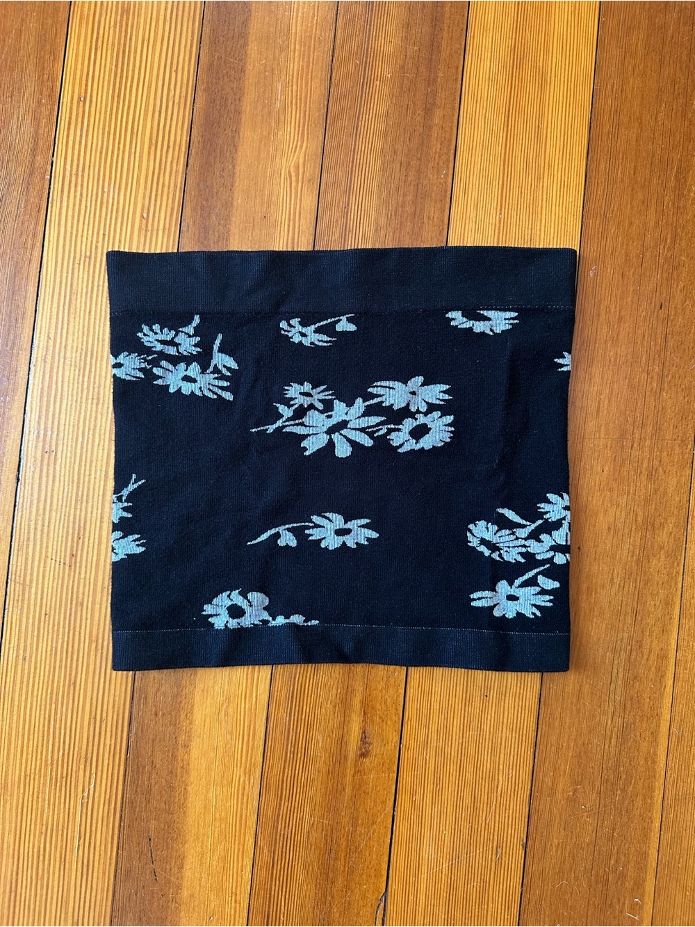 Black UO tube top with white flowers